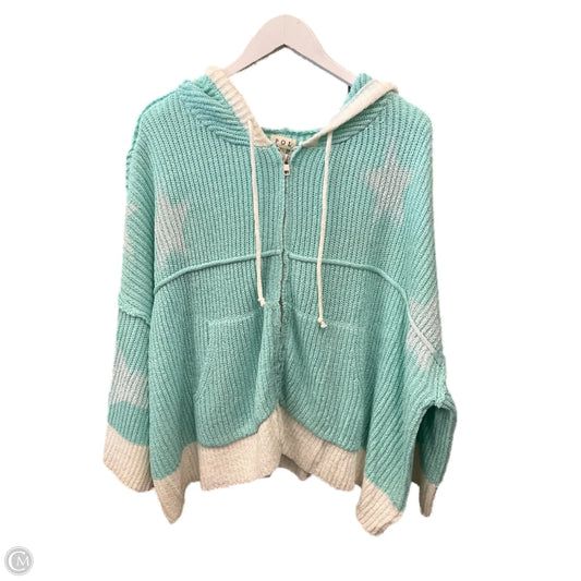 Sweater Cardigan By Pol In Aqua, Size: L