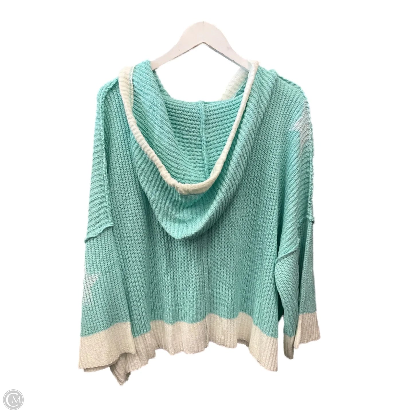 Sweater Cardigan By Pol In Aqua, Size: L