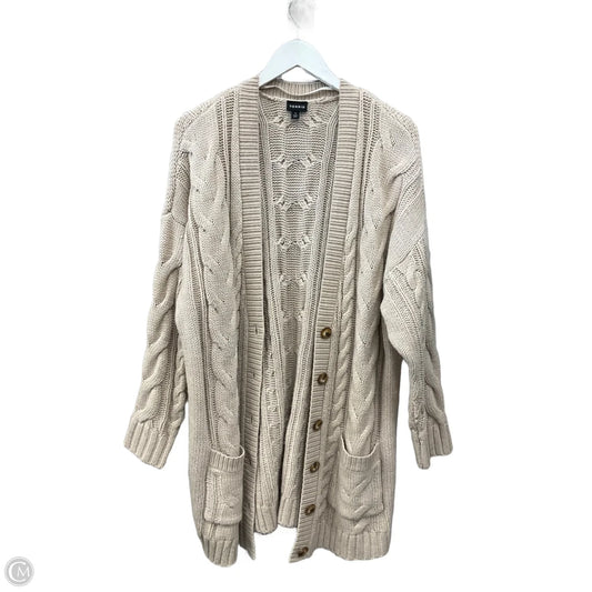 Sweater Cardigan By Torrid In Beige, Size: 1x