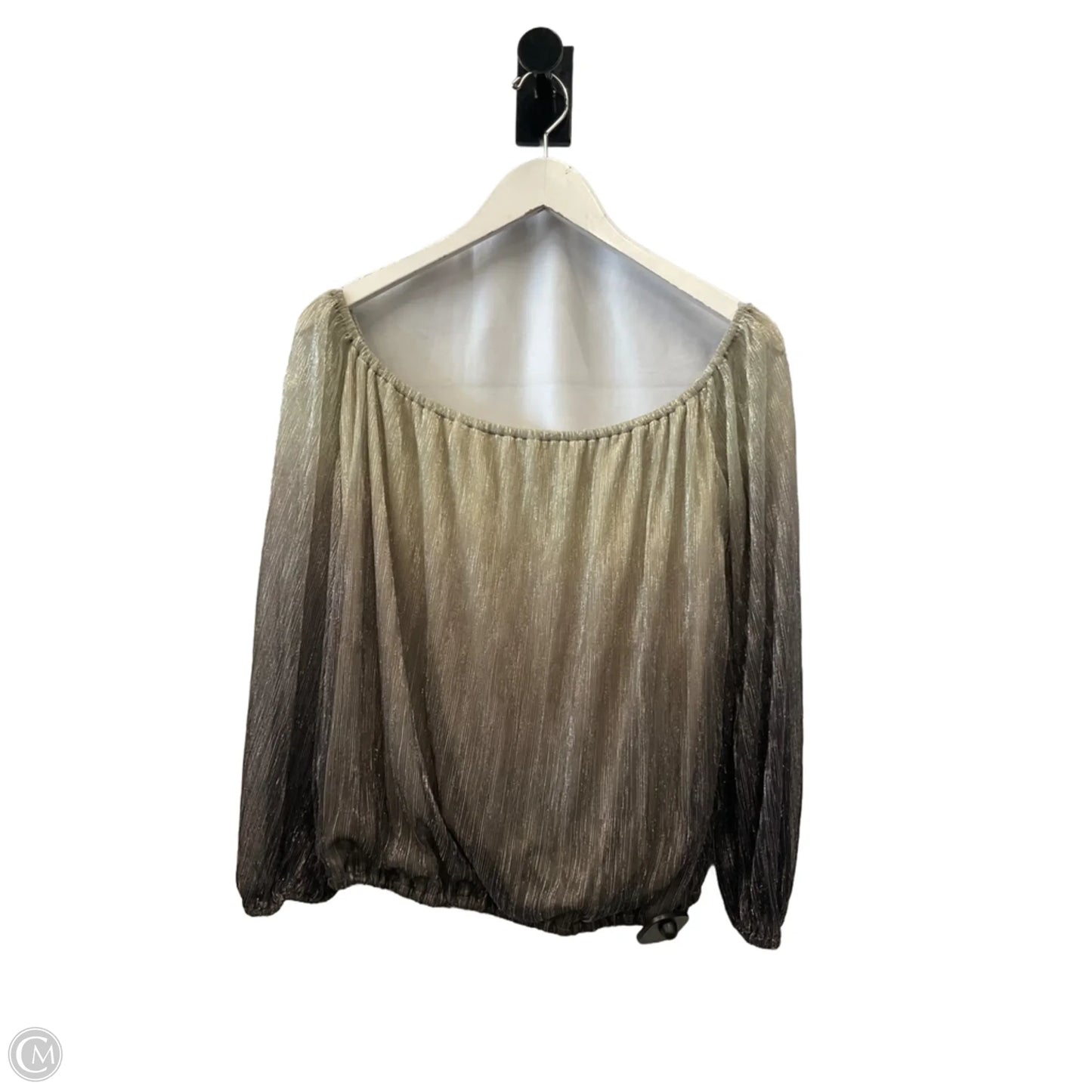 Top Long Sleeve By Willow & Root In Bronze, Size: L