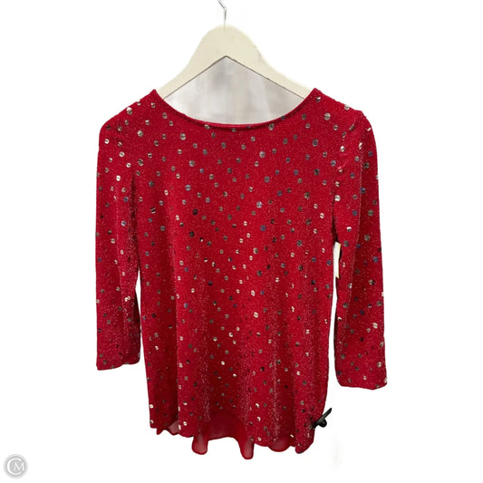 Top 3/4 Sleeve By Msk In Red, Size: S