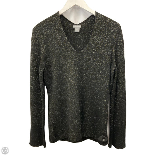 Sweater By Ann Taylor In Black & Gold, Size: M
