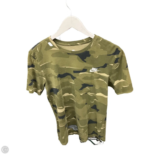 Top Short Sleeve By Nike Apparel In Camouflage Print, Size: S