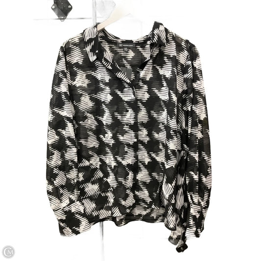 Top Long Sleeve By Inc In Black, Size: 1x