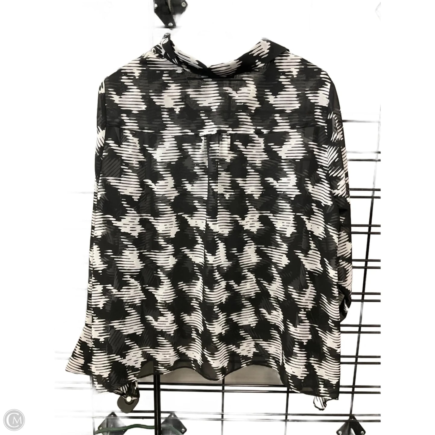 Top Long Sleeve By Inc In Black, Size: 1x