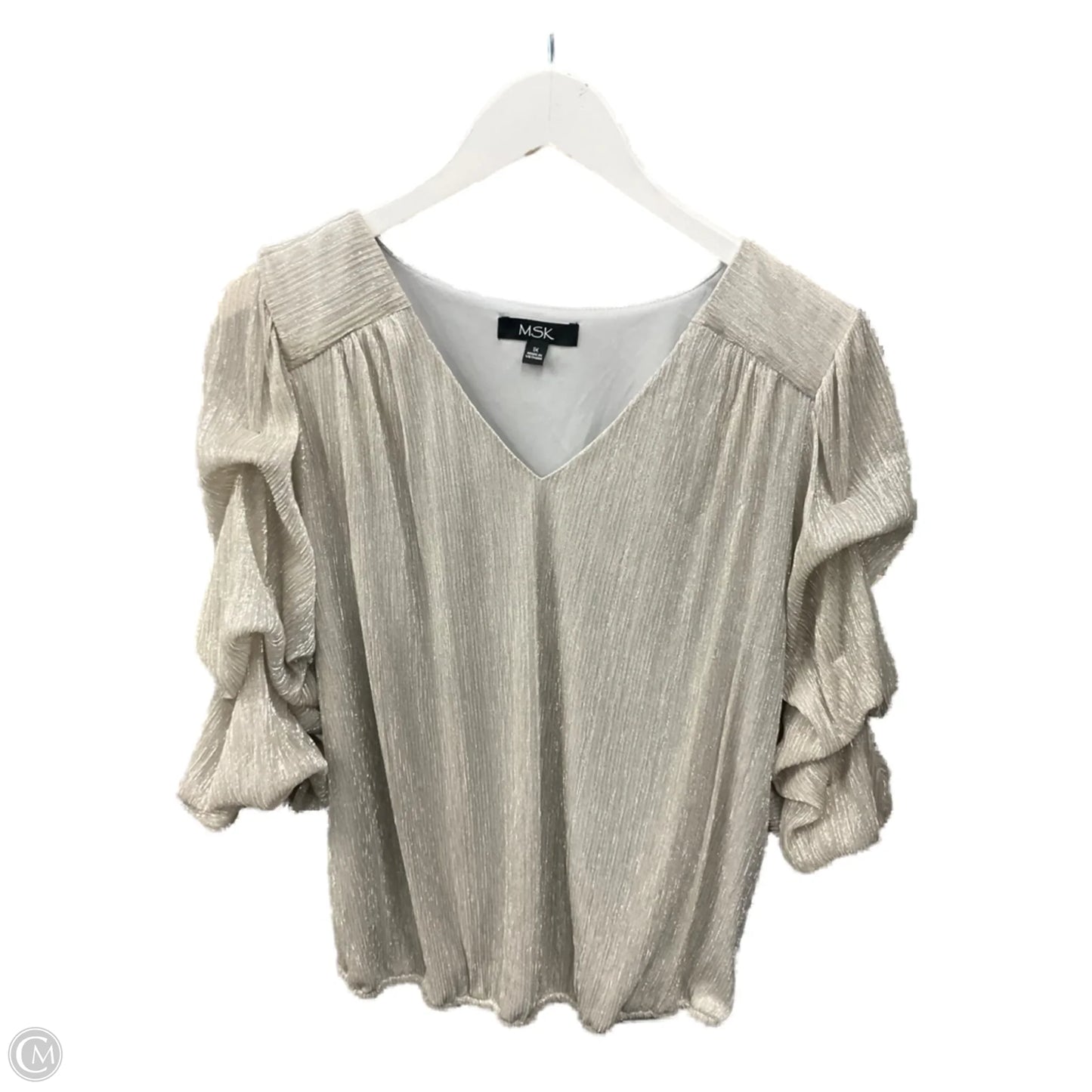 Top 3/4 Sleeve By Msk In Gold, Size: 1x