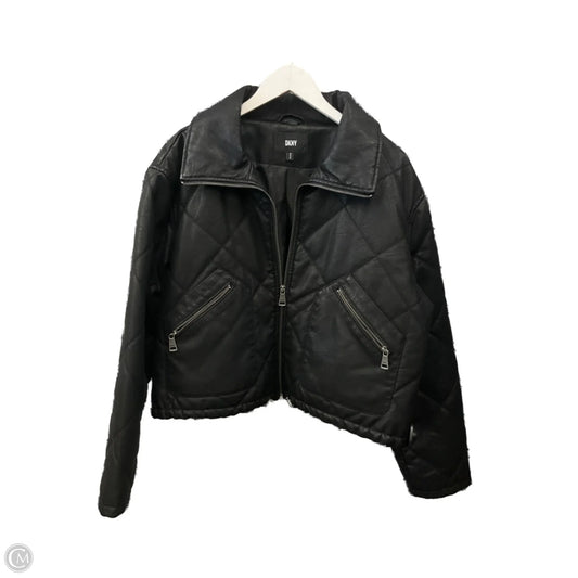 Jacket Moto By Dkny In Black, Size: M