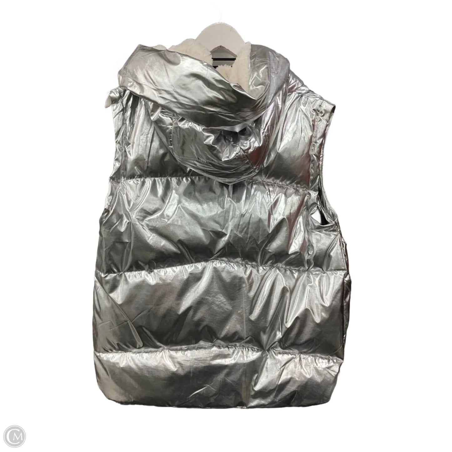 Vest Puffer & Quilted By Clothes Mentor In Silver, Size: M