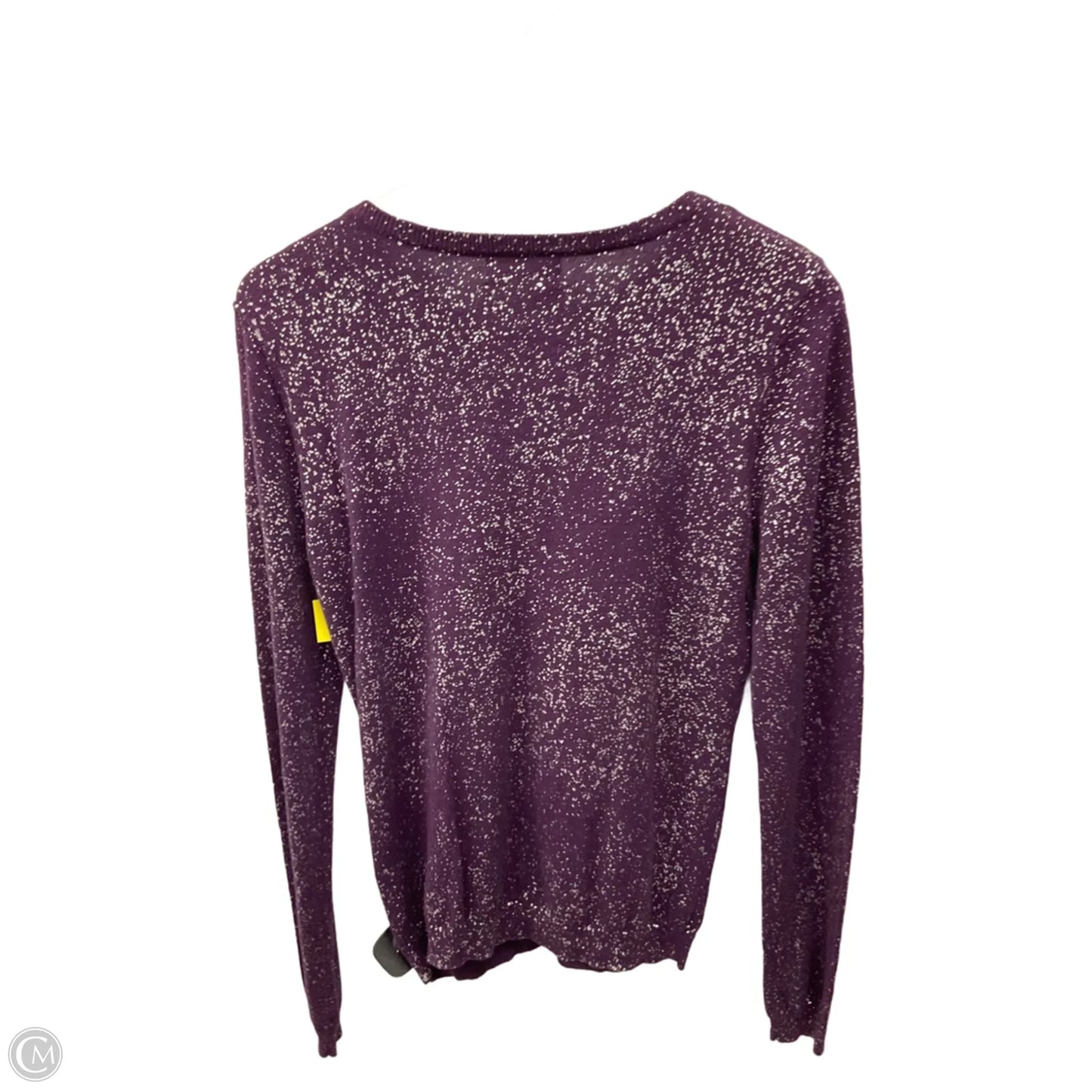 Cardigan By Calvin Klein In Purple & Silver, Size: M