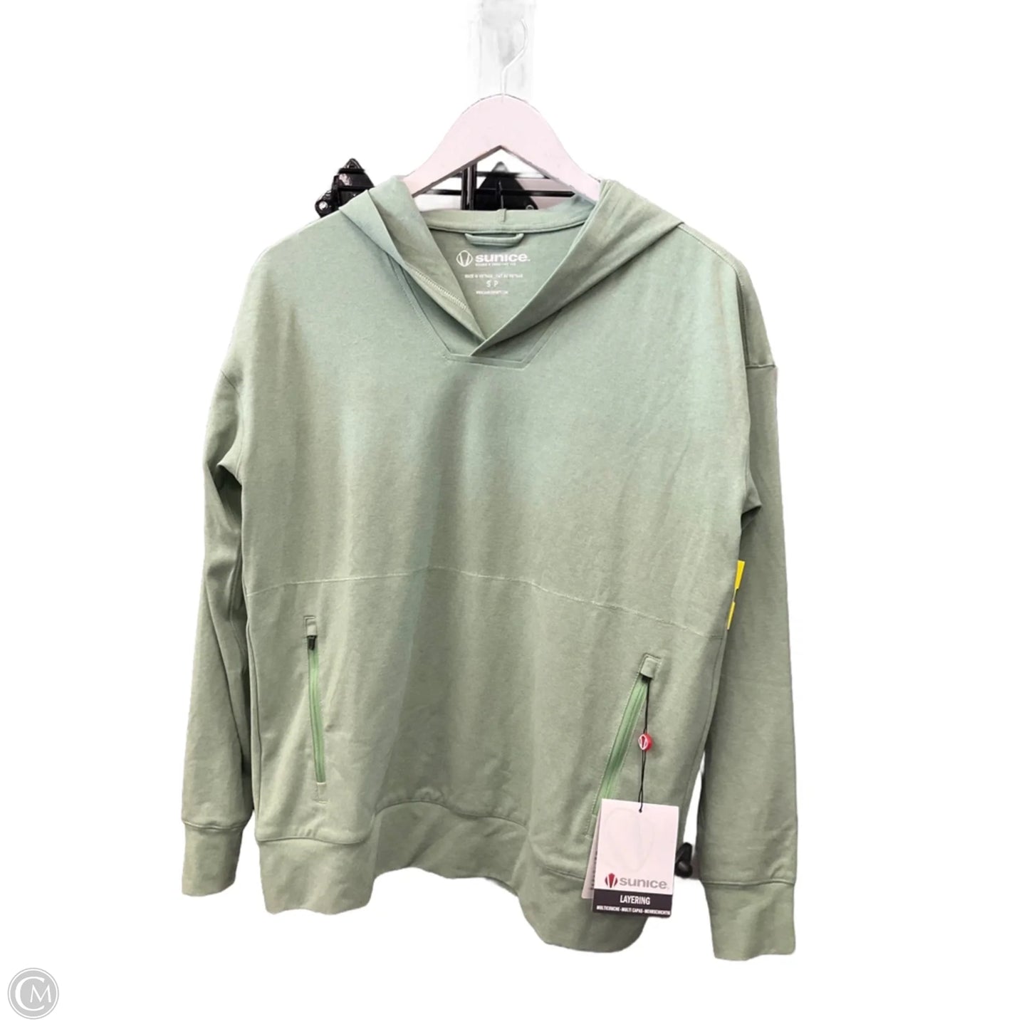 Athletic Top Long Sleeve Hoodie By Clothes Mentor In Green, Size: S