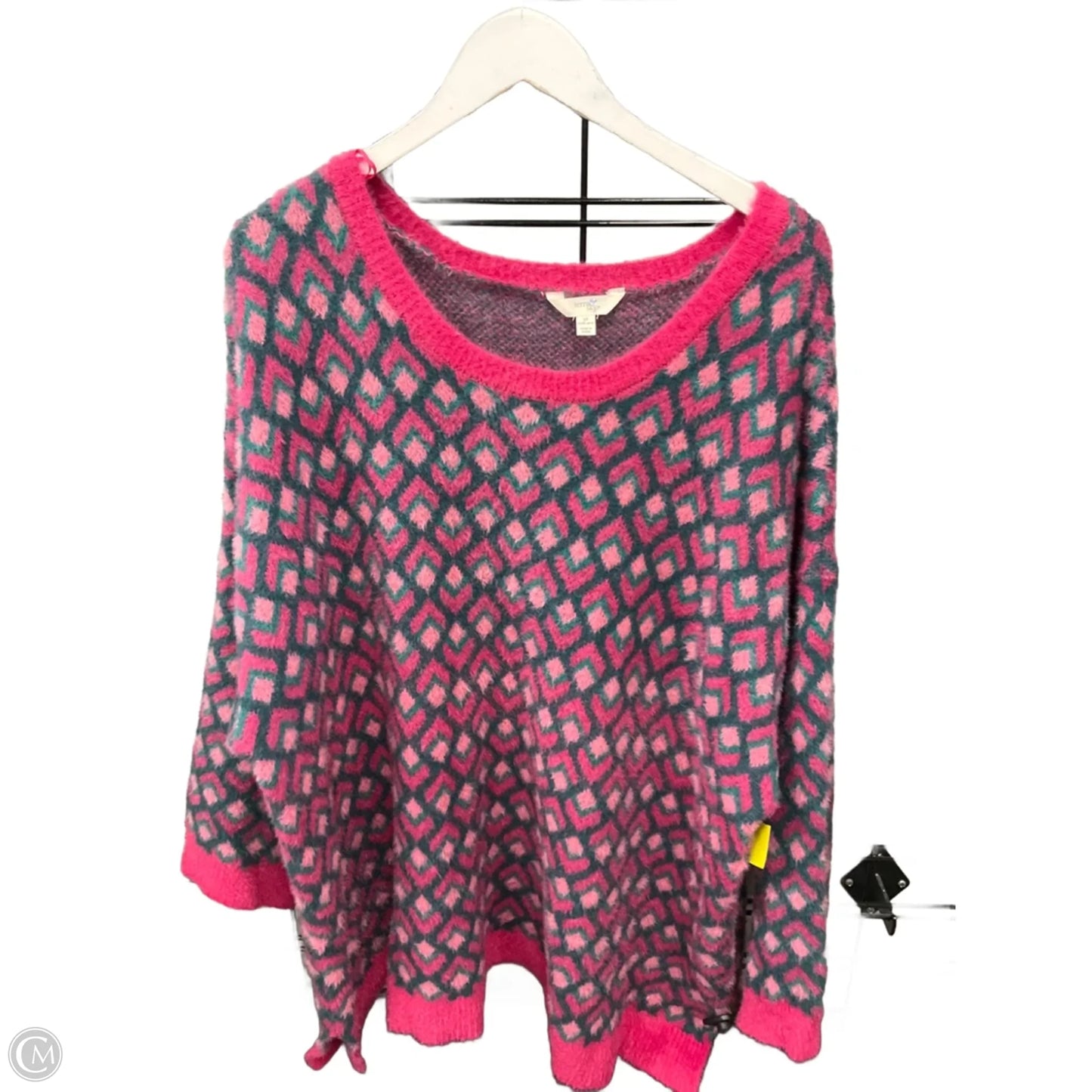 Sweater By Terra & Sky In Green & Pink, Size: 3x