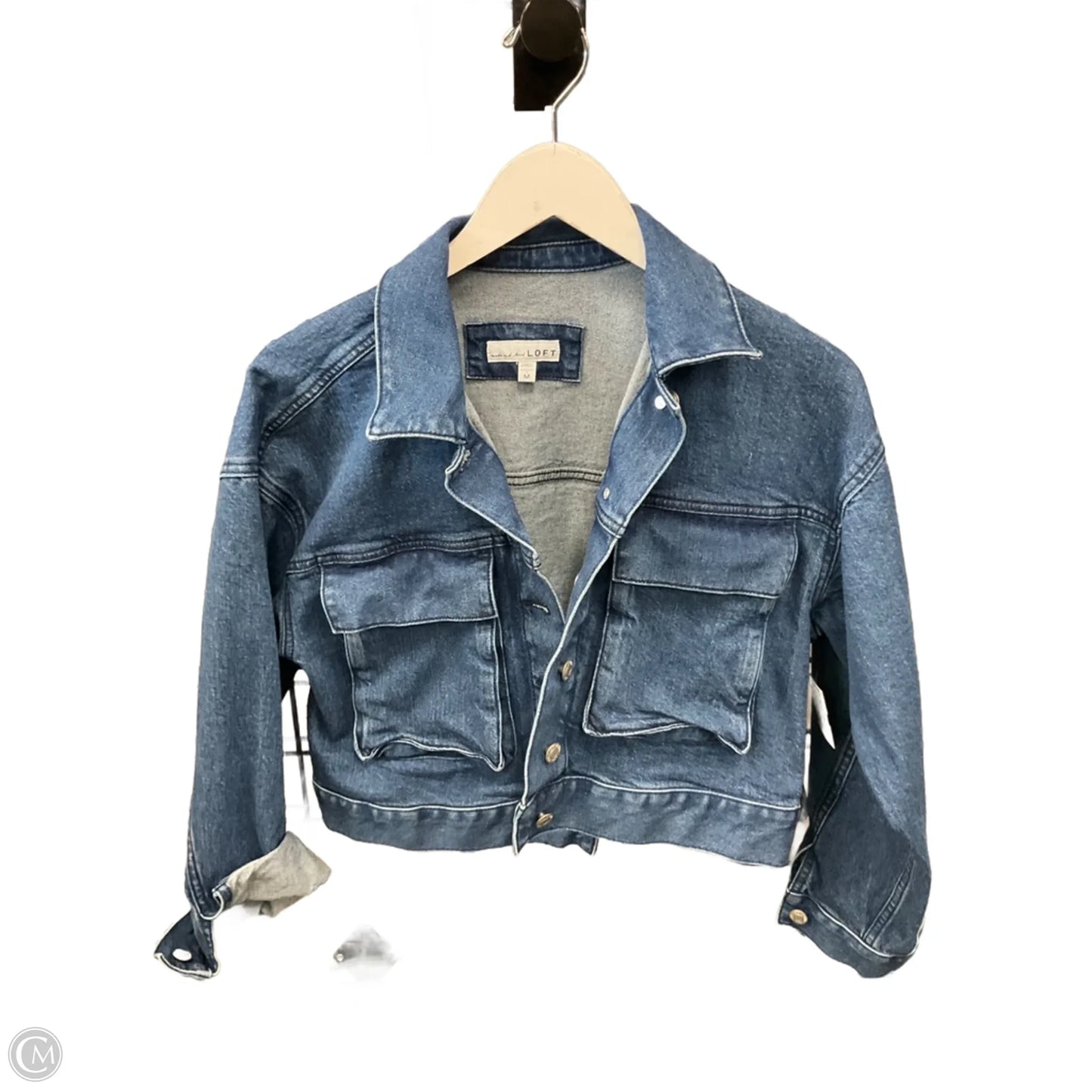 Jacket Denim By Loft In Blue Denim, Size: M
