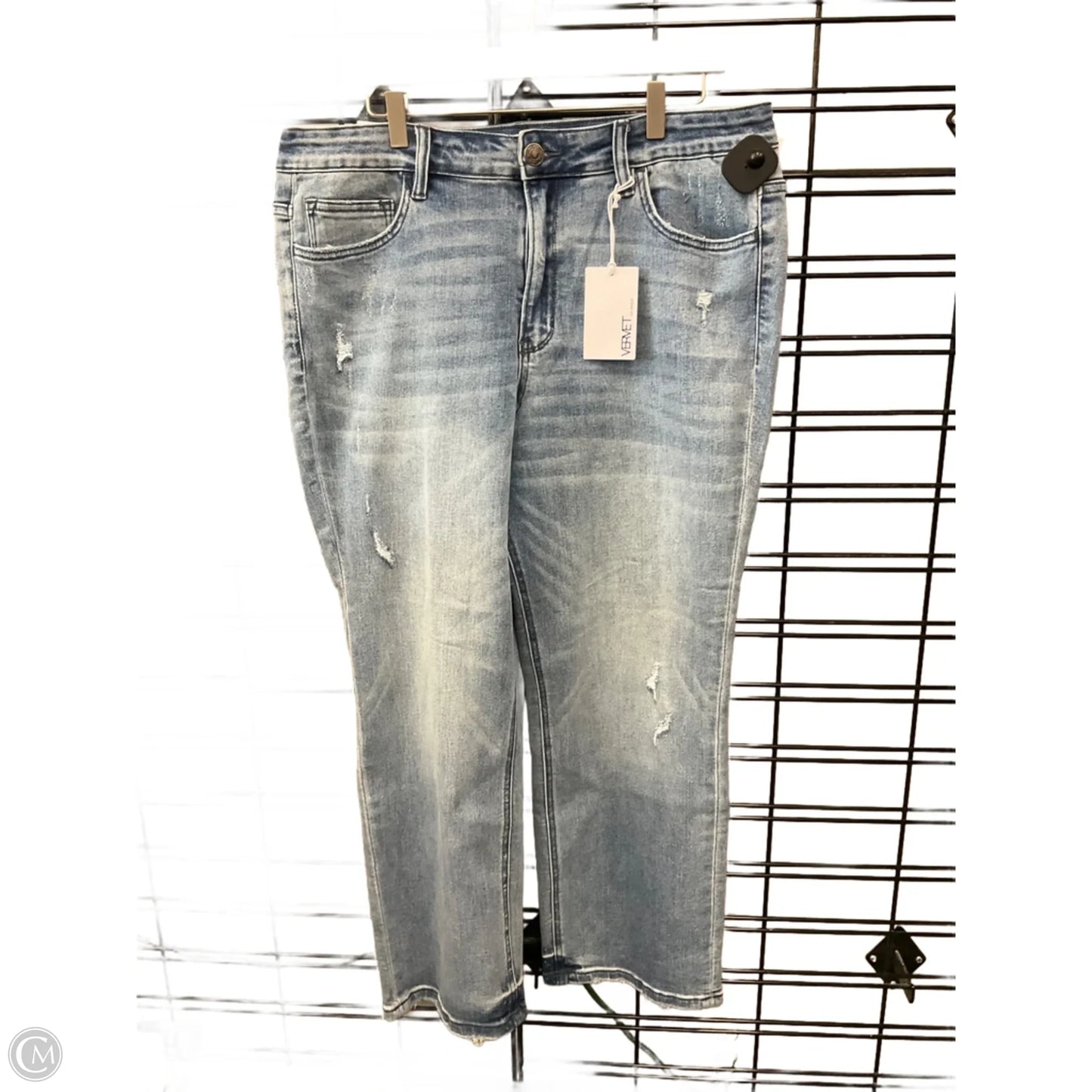 Jeans Straight By Vervet In Blue Denim, Size: 14