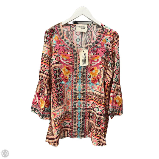 Top 3/4 Sleeve By Savanna Jane In Multi-colored, Size: Xl