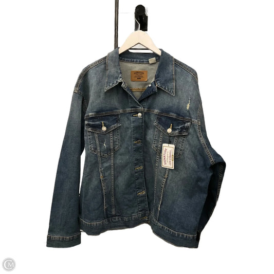 Jacket Denim By Levis Signature In Blue Denim, Size: 3x