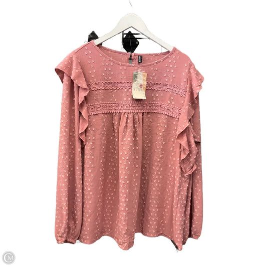 Top Long Sleeve By Btfbm In Pink, Size: Xl