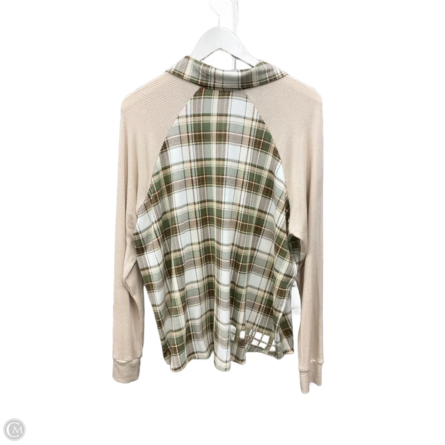 Top Long Sleeve By Clothes Mentor In Cream & Green, Size: L