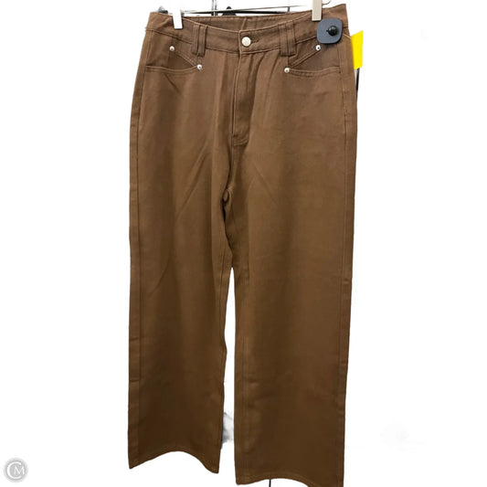 Jeans Wide Leg By Cider In Brown, Size: L