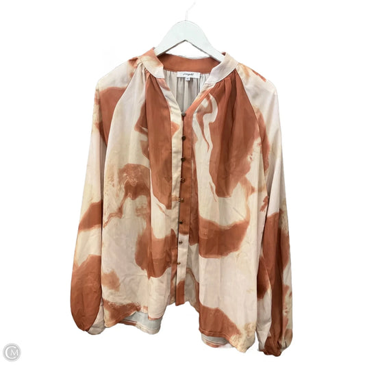 Top Long Sleeve By Clothes Mentor In Tan, Size: M