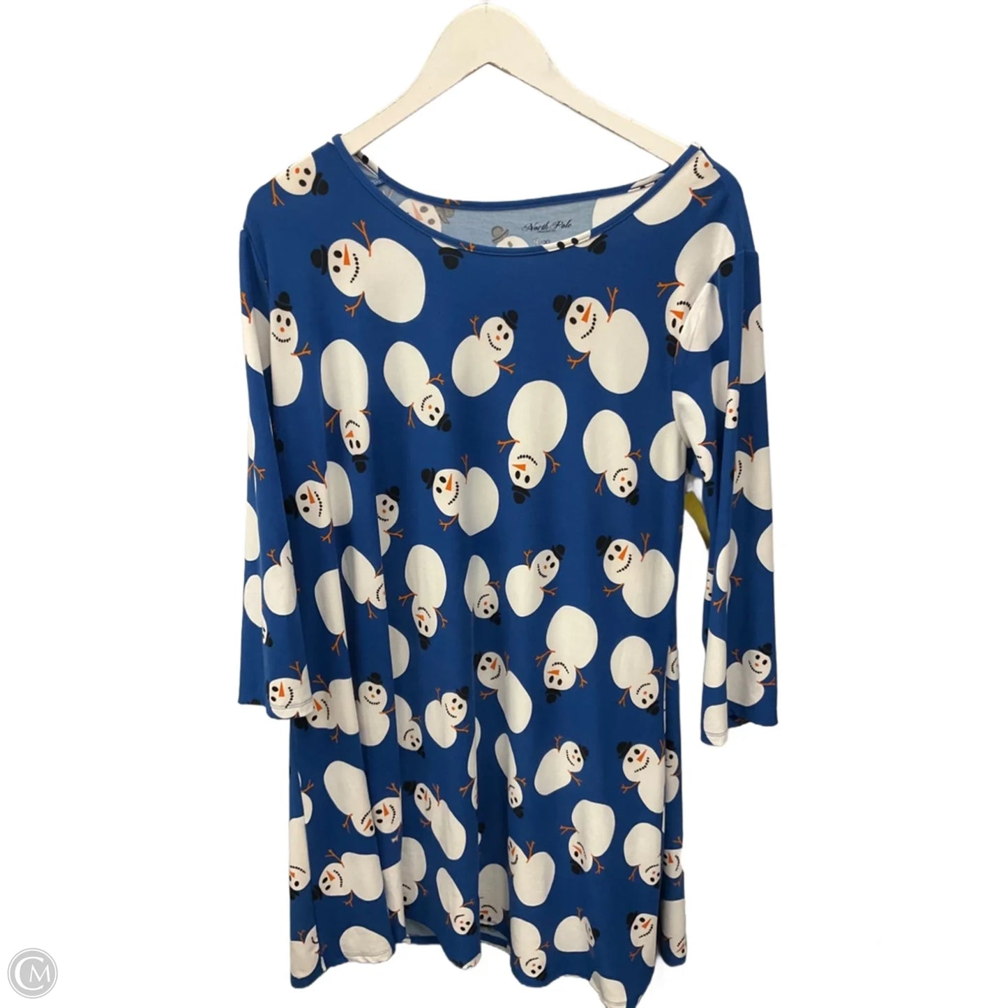 Dress Casual Short By Clothes Mentor In Blue & White, Size: Xl