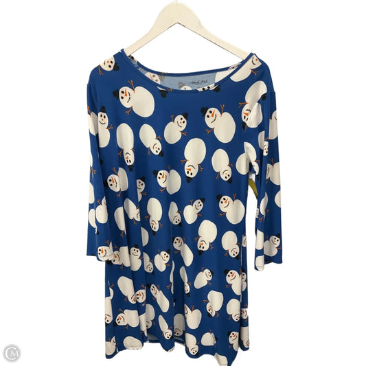 Dress Casual Short By Clothes Mentor In Blue & White, Size: Xl