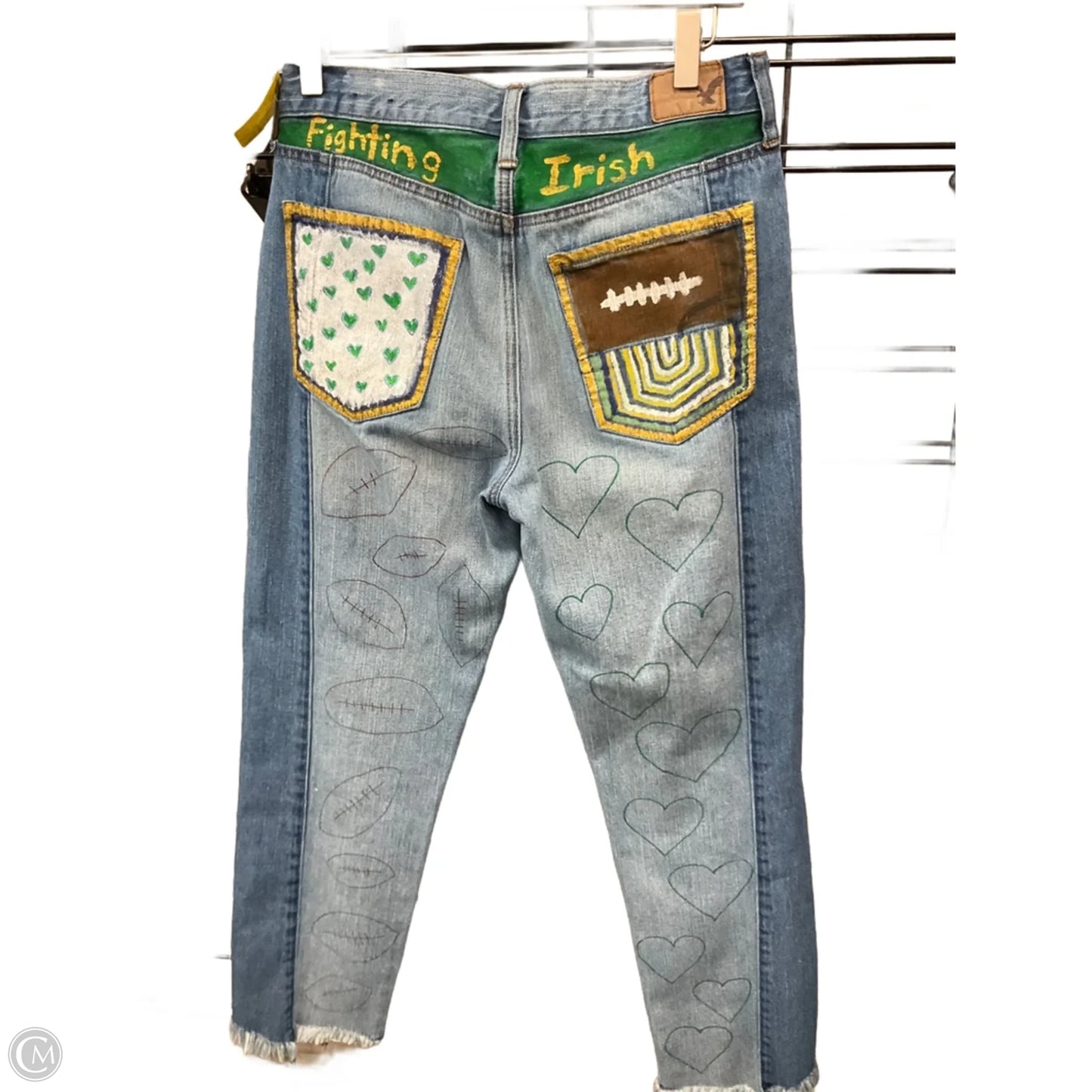 Jeans Cropped By American Eagle In Blue Denim, Size: 6