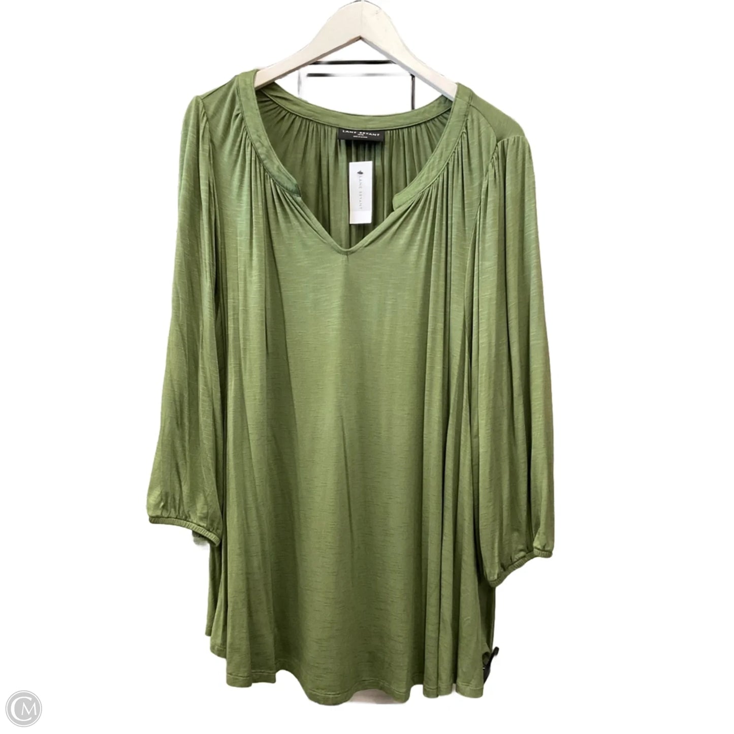 Top 3/4 Sleeve By Lane Bryant In Green, Size: 1x