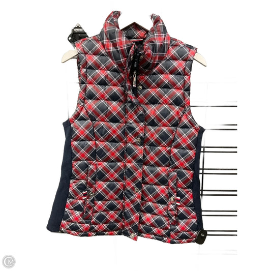 Vest Puffer & Quilted By Tommy Hilfiger In Blue & Red & White, Size: M