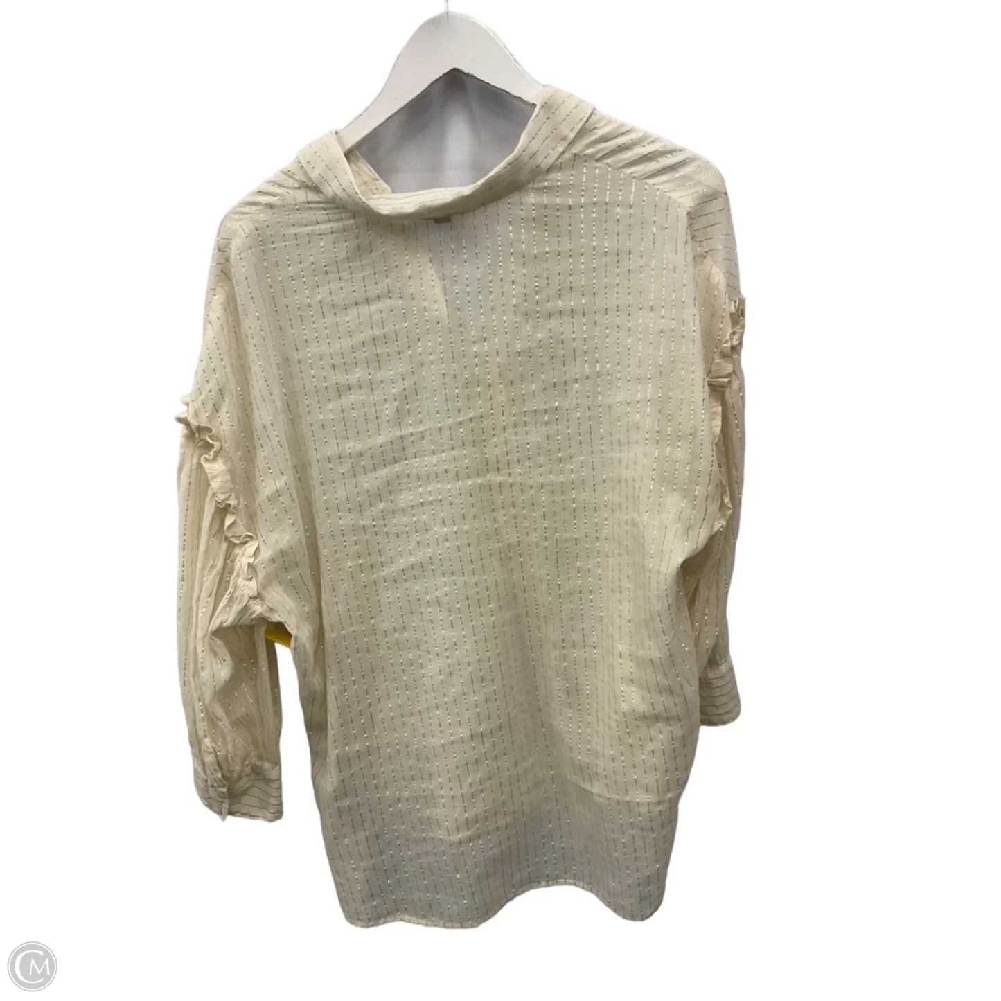 Top Long Sleeve By Express In Cream, Size: L