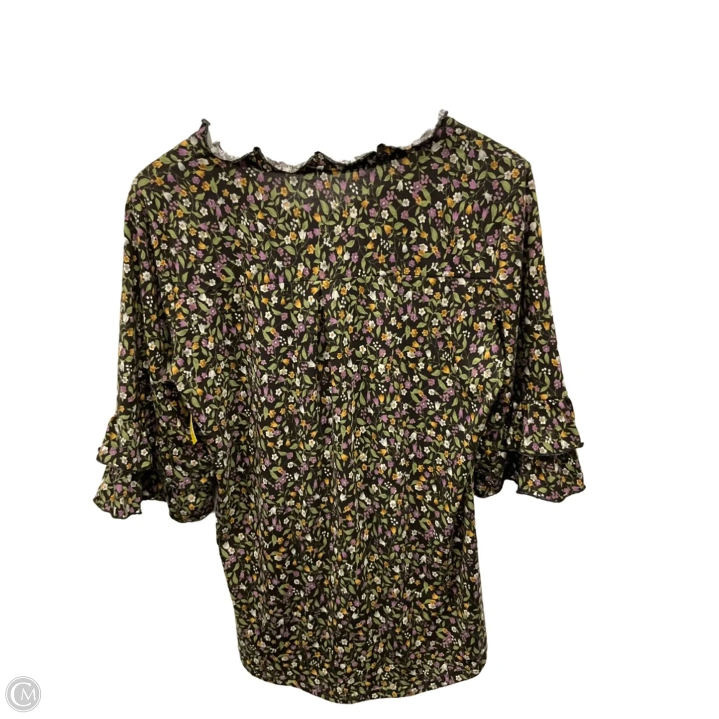 Top Short Sleeve By Clothes Mentor In Floral Print, Size: L