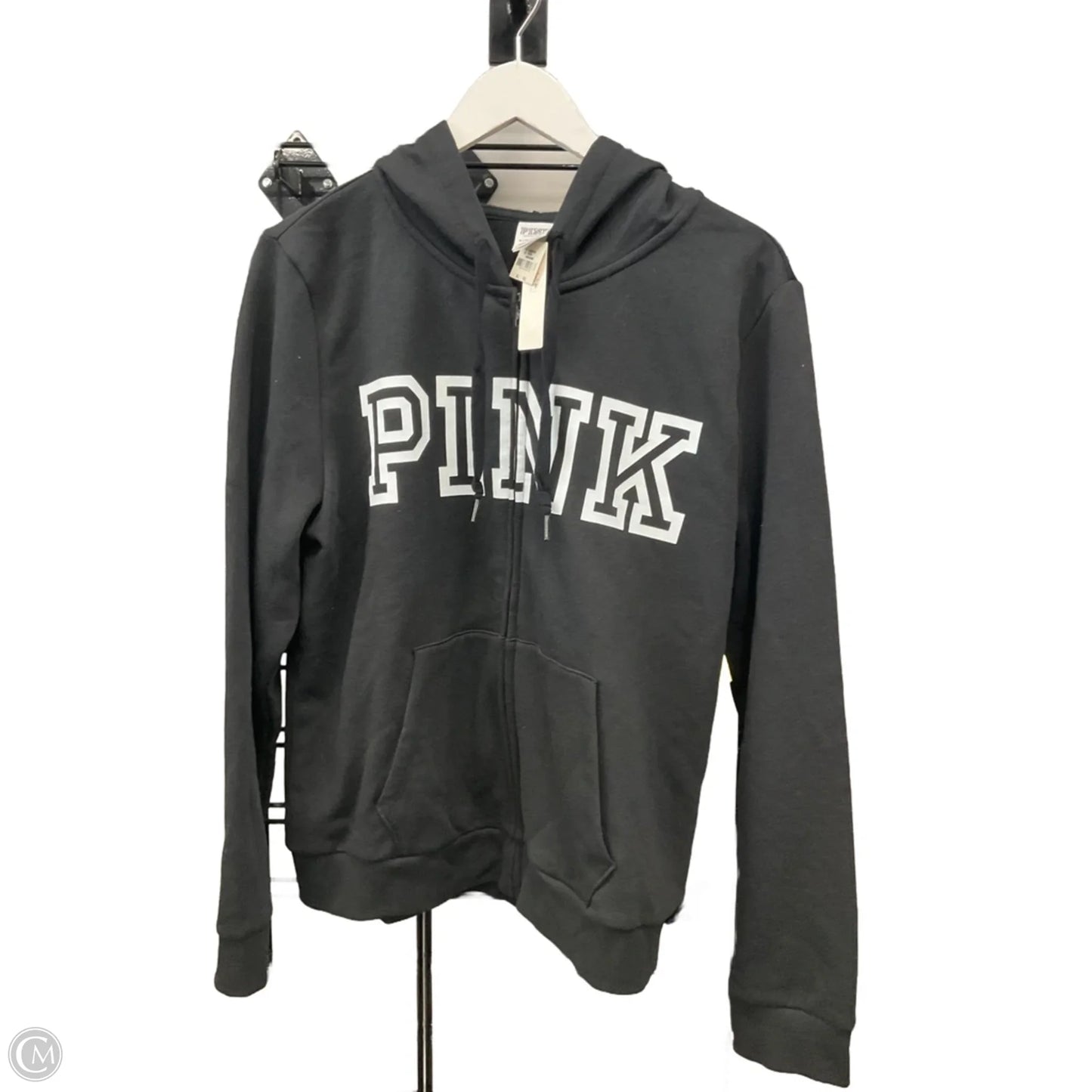 Athletic Jacket By Pink In Black, Size: Xl