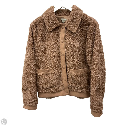 Jacket Faux Fur & Sherpa By Falls Creek In Brown, Size: L
