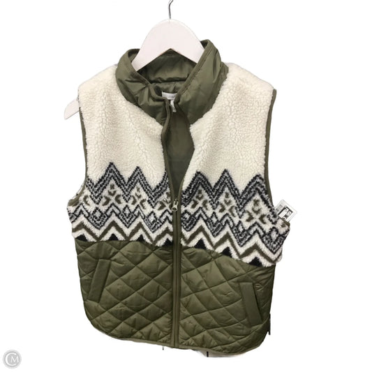 Vest Fleece By Maurices In Green & White, Size: S
