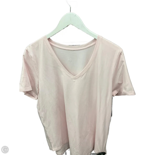Athletic Top Short Sleeve By Lululemon In Pink, Size: 12