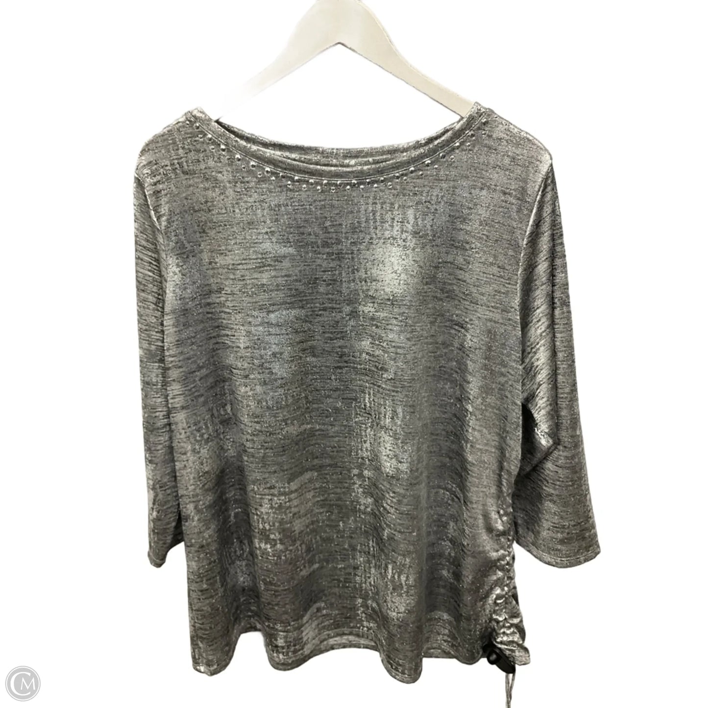 Top Short Sleeve By Ruby Rd In Silver, Size: 1x