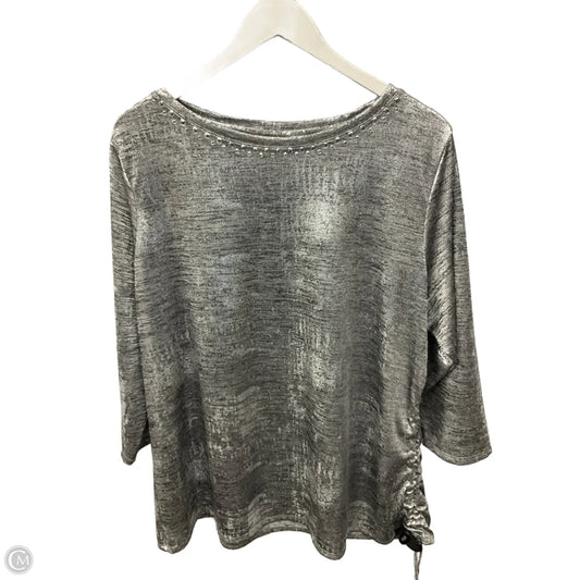 Top Short Sleeve By Ruby Rd In Silver, Size: 1x
