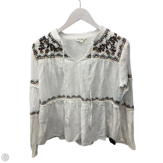 Top Long Sleeve By Rebellion In White, Size: M
