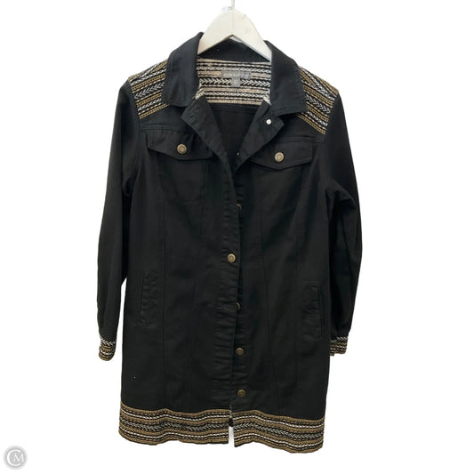 Jacket Denim By Jessica London In Black Denim, Size: L