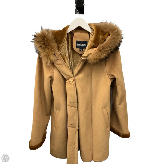 Coat Faux Fur & Sherpa By Bernardo In Tan, Size: M