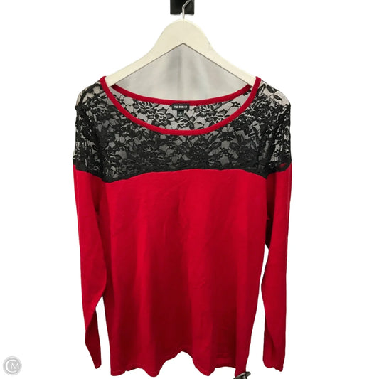 Top Long Sleeve By Torrid In Red, Size: 2x