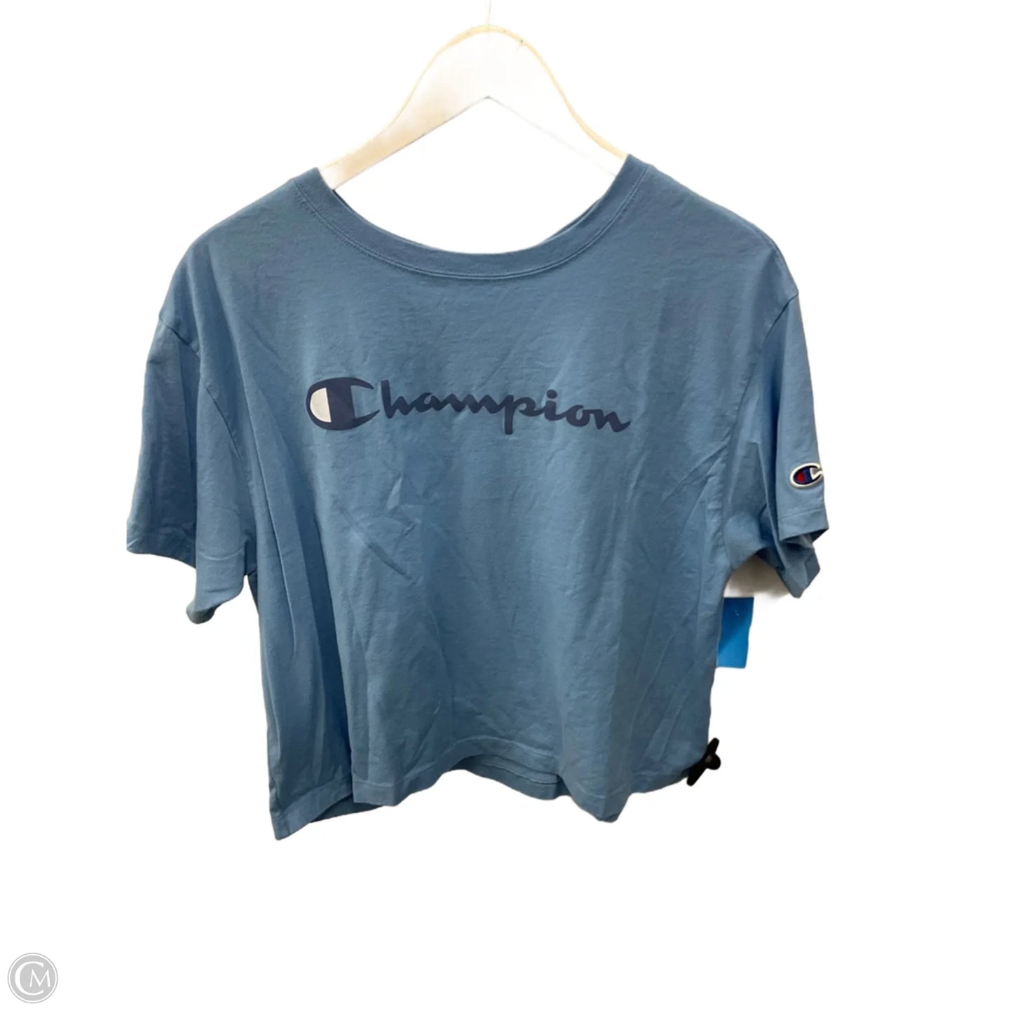 Top Short Sleeve By Champion In Blue, Size: L