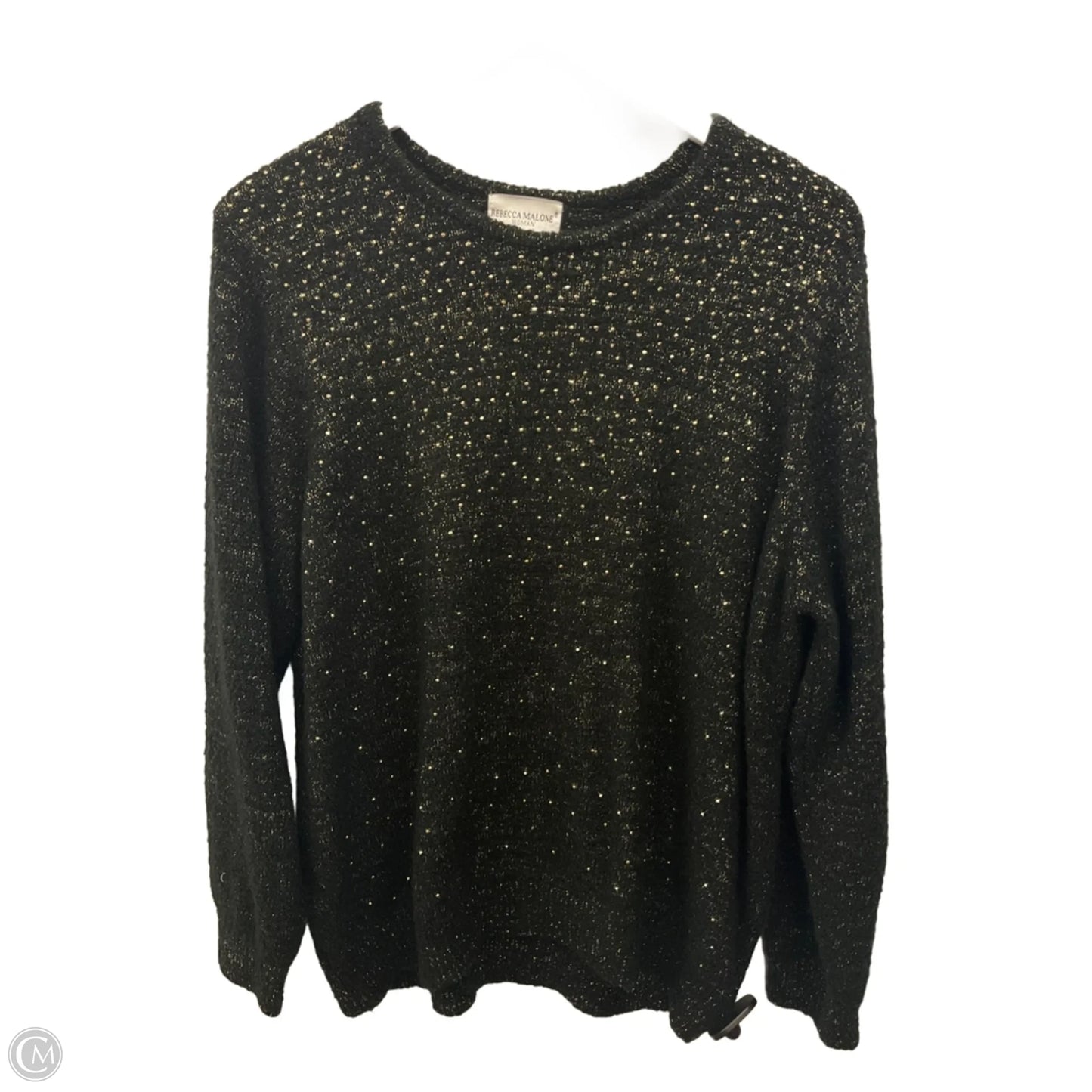 Sweater By Rebecca Malone In Black & Gold, Size: 1x