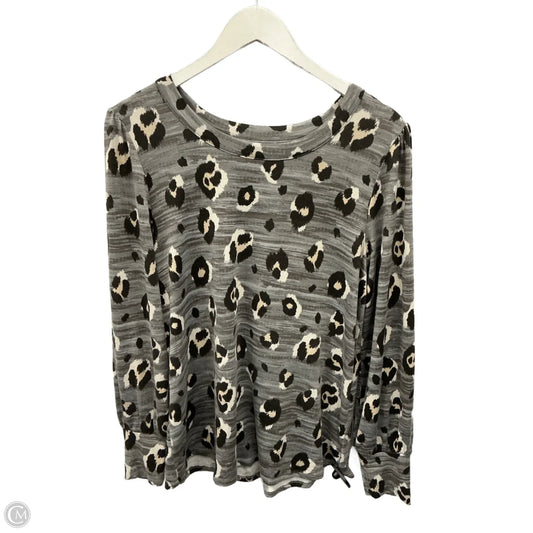 Top Long Sleeve By Maurices In Animal Print, Size: L