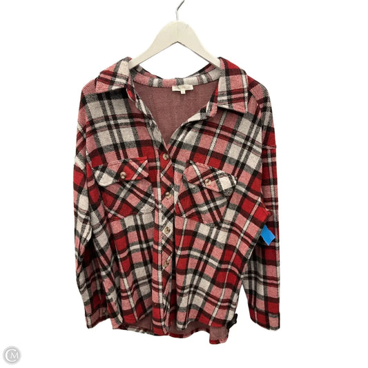 Jacket Shirt By Ultra Flirt In Plaid Pattern, Size: 1x