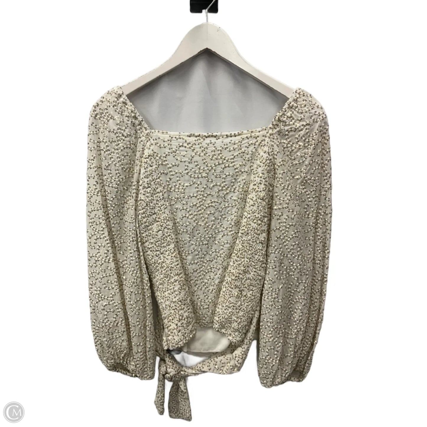 Top Long Sleeve By Anthropologie In Cream, Size: M