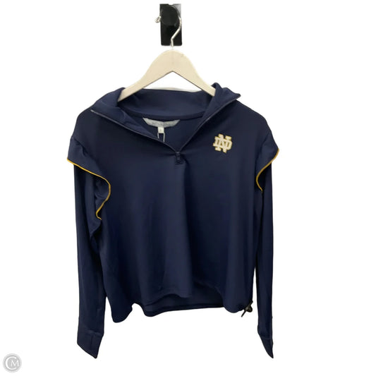 Athletic Top Long Sleeve Collar By Clothes Mentor In Navy, Size: L