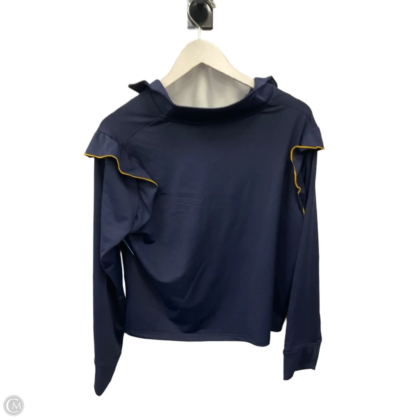 Athletic Top Long Sleeve Collar By Clothes Mentor In Navy, Size: L