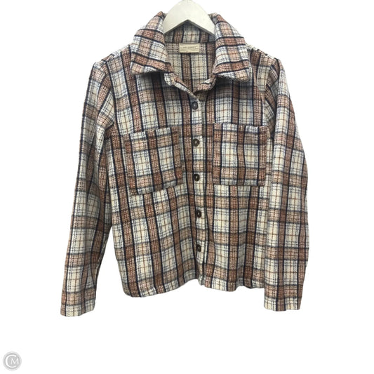 Jacket Shirt By Melloday In Plaid Pattern, Size: M