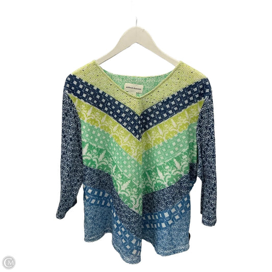 Top 3/4 Sleeve By Alfred Dunner In Blue & Green, Size: Xl