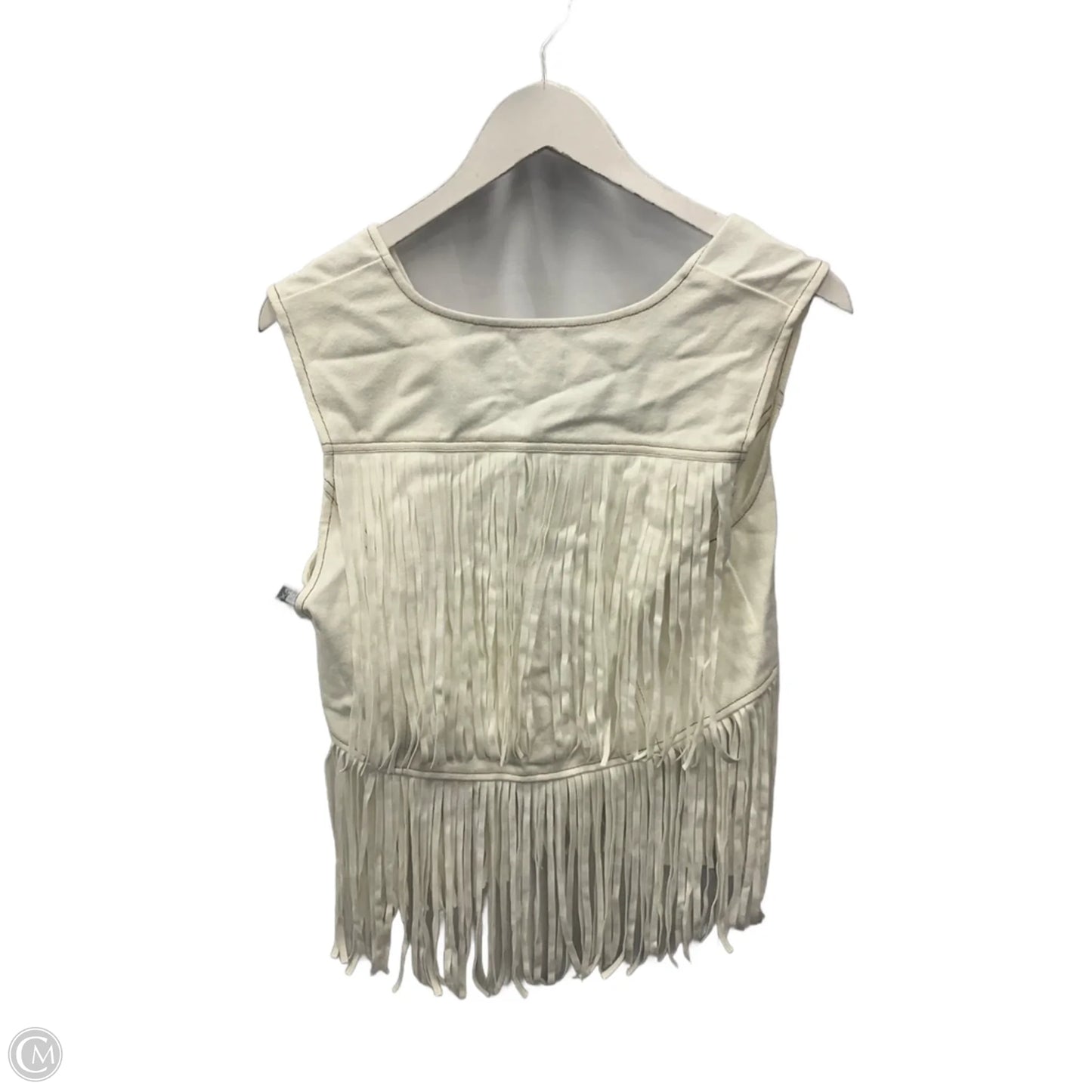 Vest Other By Clothes Mentor In White Denim, Size: L